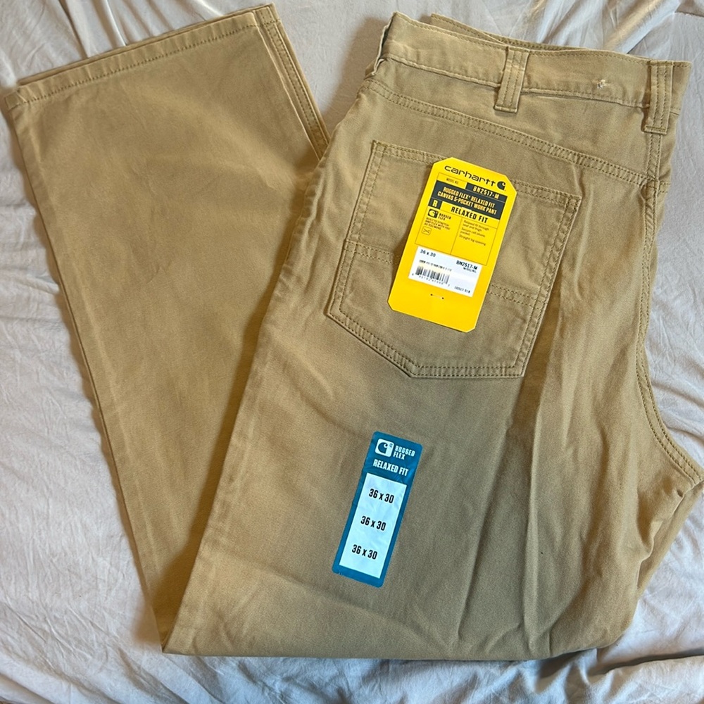Carhartt canvas 5 pocket work pants 36 x 30 relax fit